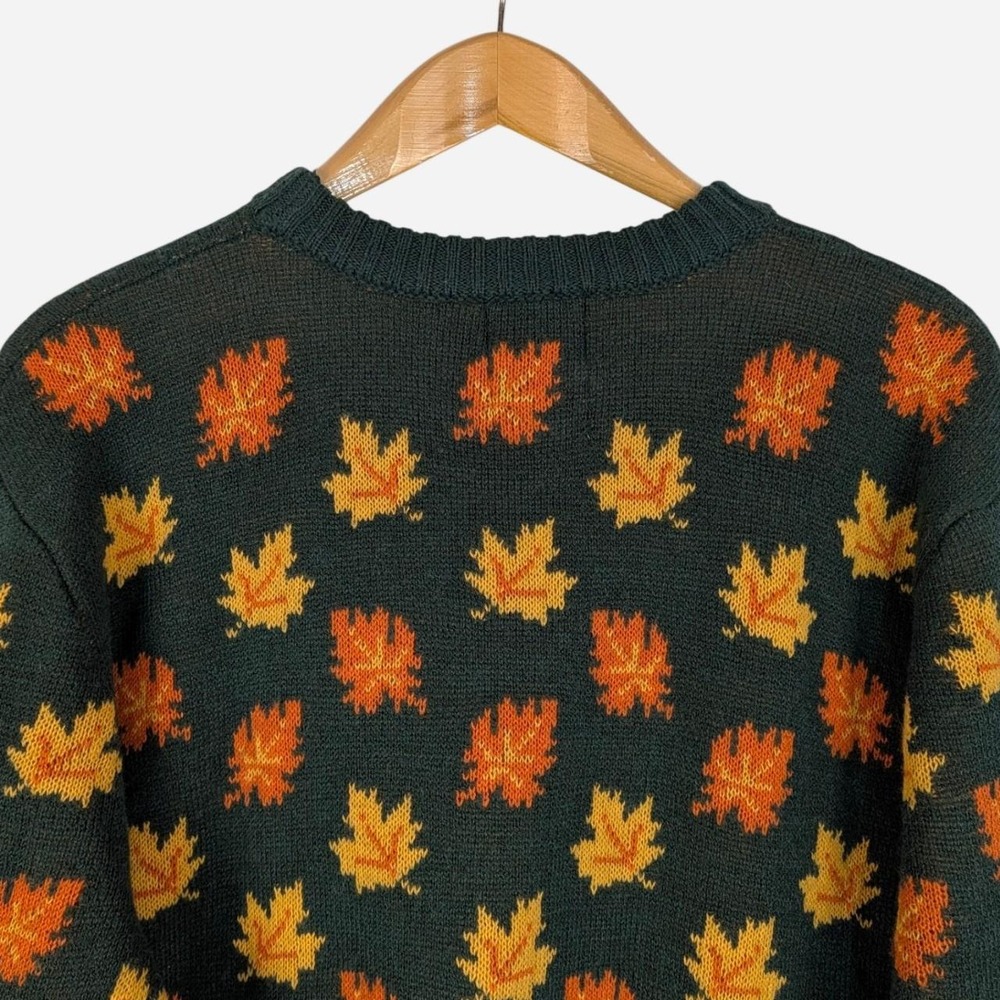 Kiel James Patrick Maple Leaf Fall Sweater Forest Green XXL - Picture 6 of 8